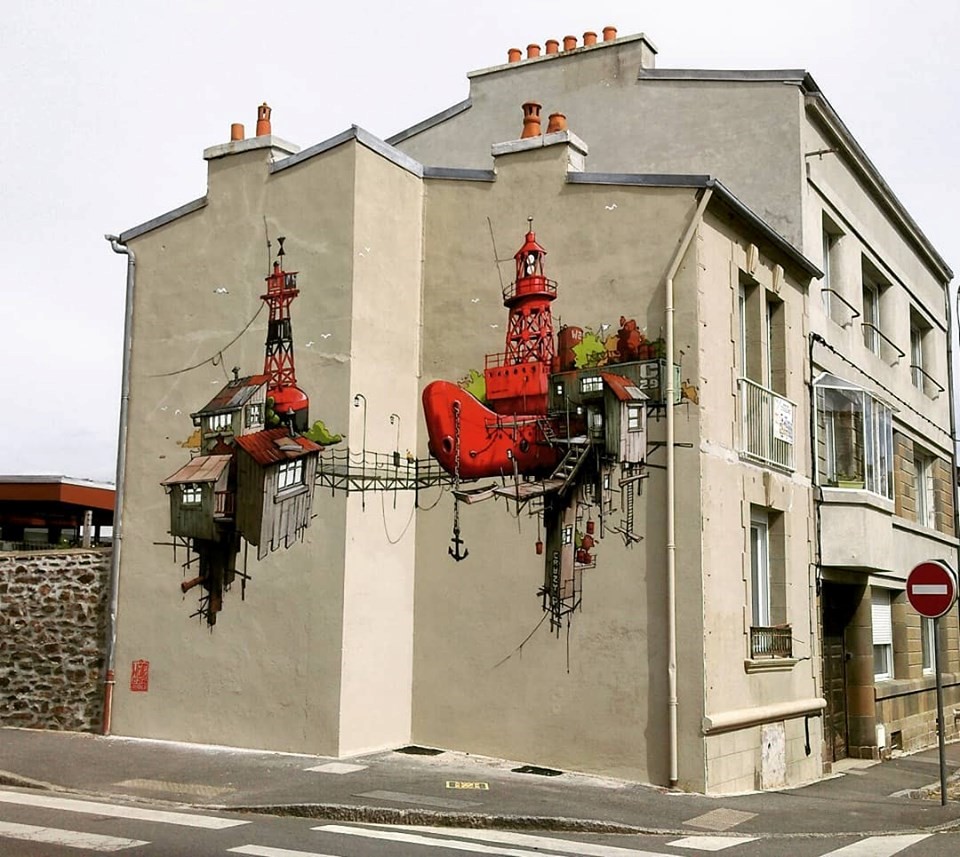 Wen2 street art illustration de l artiste de la galerie espace art le Comoedia Brest exposition art urbain street art graff