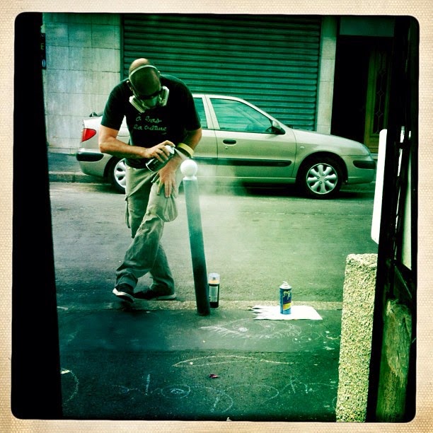 Le Cyklop artiste de la galerie espace art le Comoedia Brest exposition art urbain street art