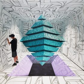 Astro dedale espace artiste de la galerie espace art le Comoedia Brest exposition art urbain street art graff