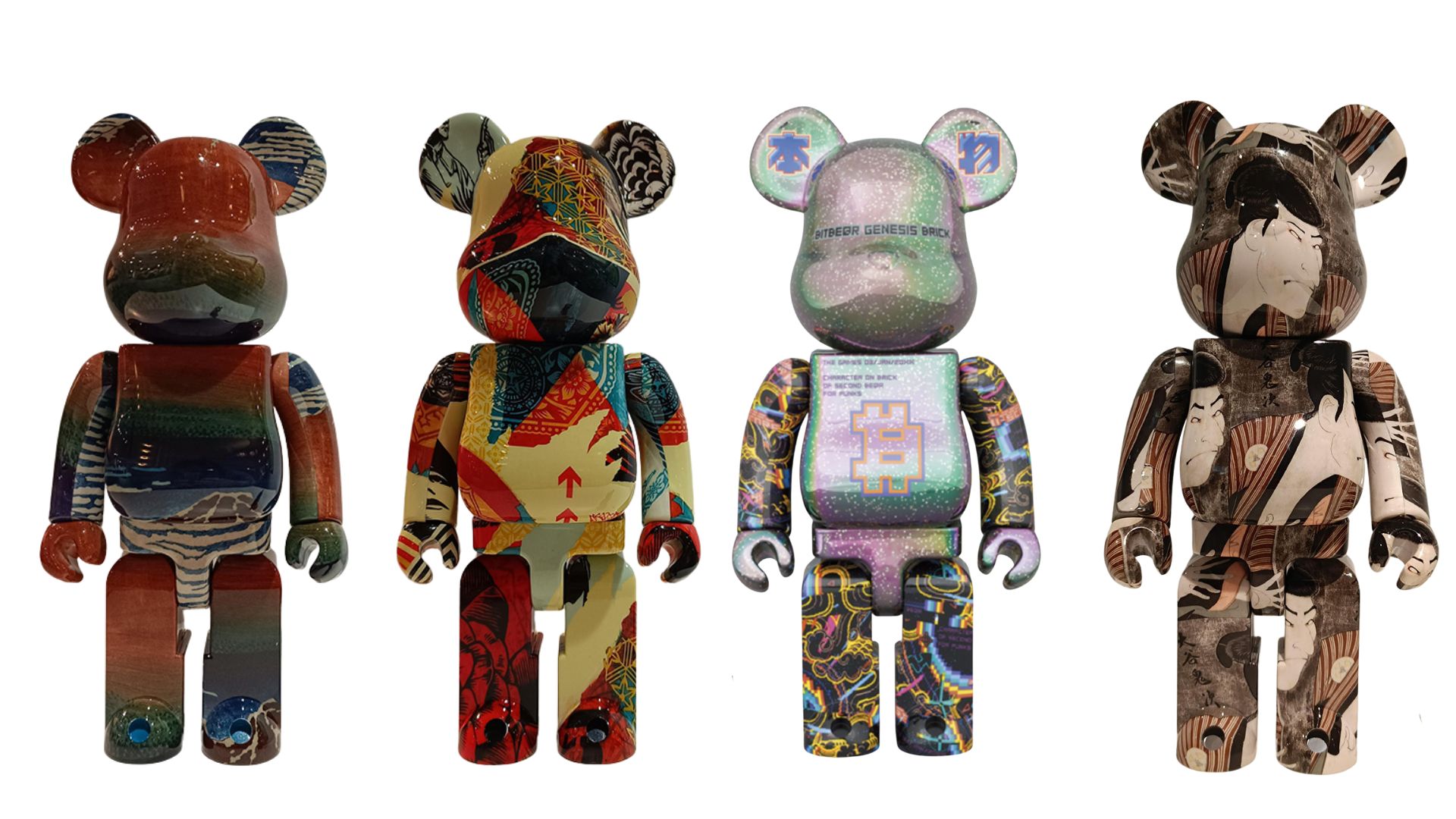 4 oursins décorés avec l'art