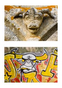 Photographie de JPH exposition art urbain galerie art le Comoedia buffle graffiti sculpture