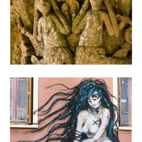 Photographie de JPH galerie art le Comoedia exposition art urbain sirene sclupture et graffiti