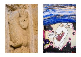 Photographie lapins de JPH exposition art urbain galerie art le Comoedia sculpture et graffiti