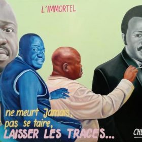 Peinture - Chéri Chérin - Hommes - jaune, bleu, noir et blanc, vert, marron