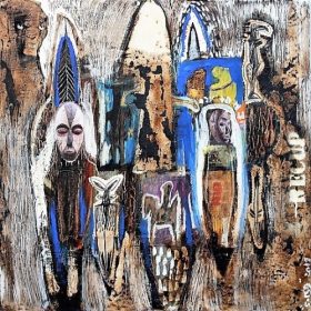 Peinture - Soly Cissé - Personnages - cheval