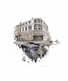 Impression - dessin Wen2 - Comoedia - upside down - exposition
