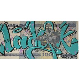 billet avec tag et collage