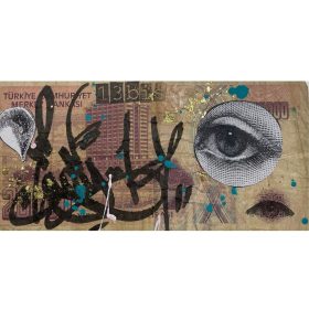 billet avec tag et collage
