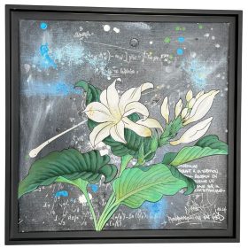 fleur de lys sur fond de graffiti et formules