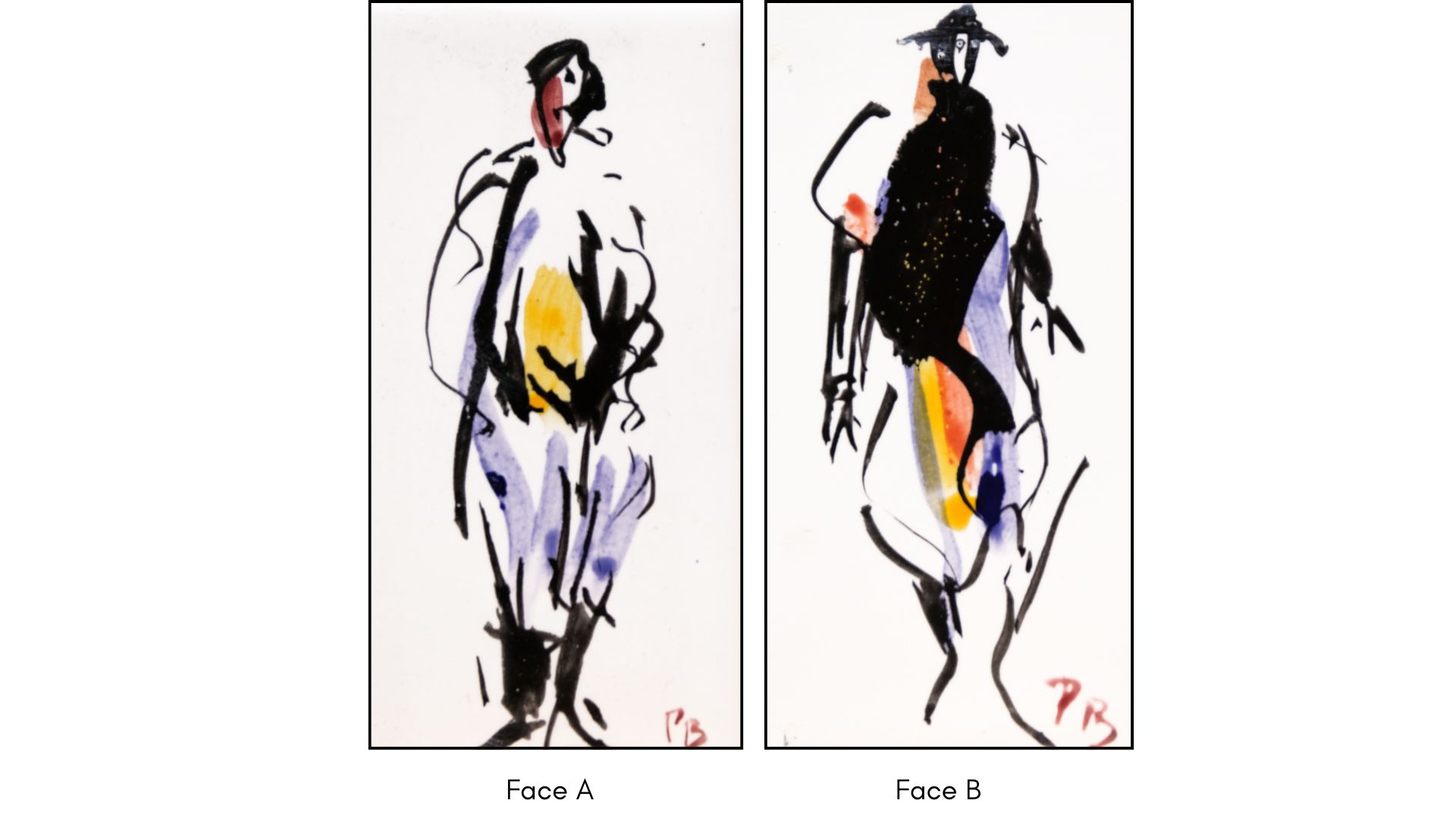 figures colorées peintes