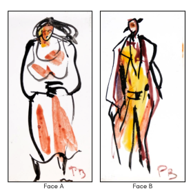 figures colorées peintes