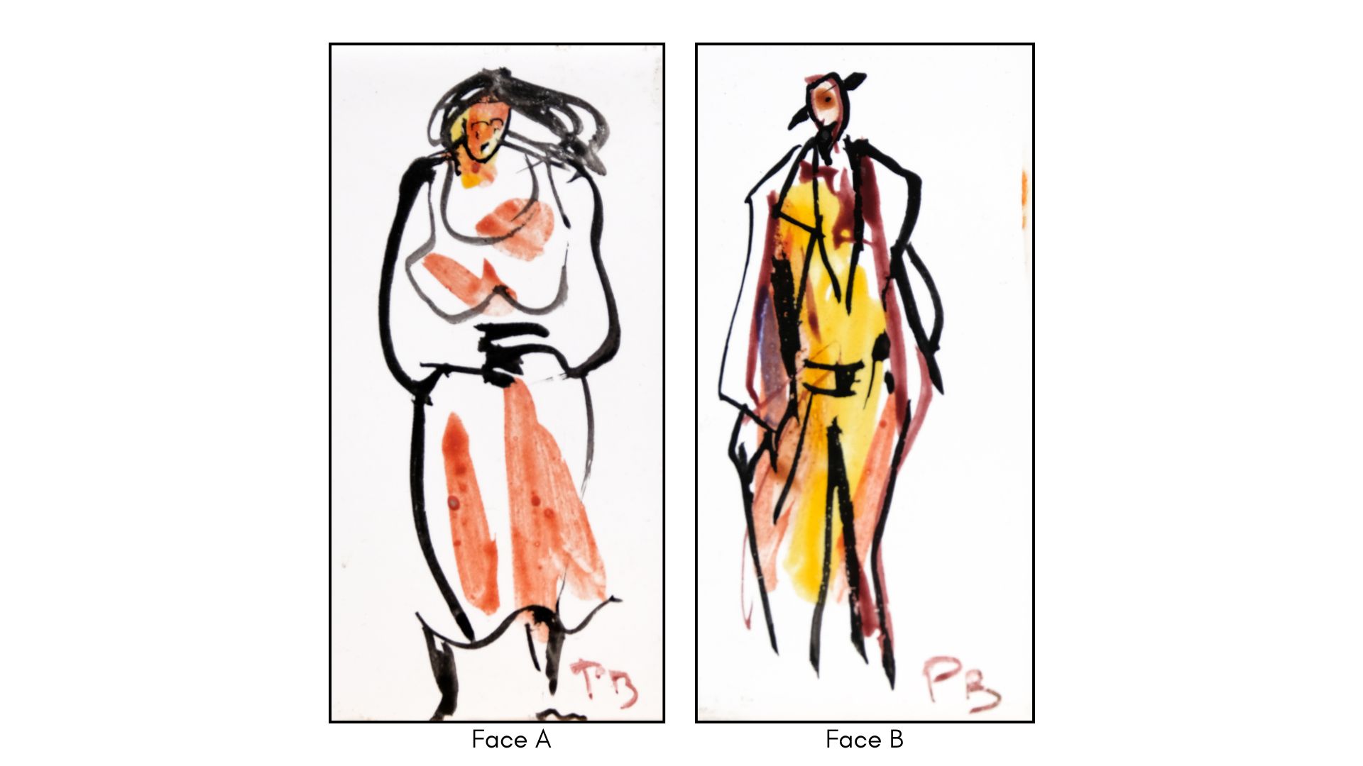 figures colorées peintes