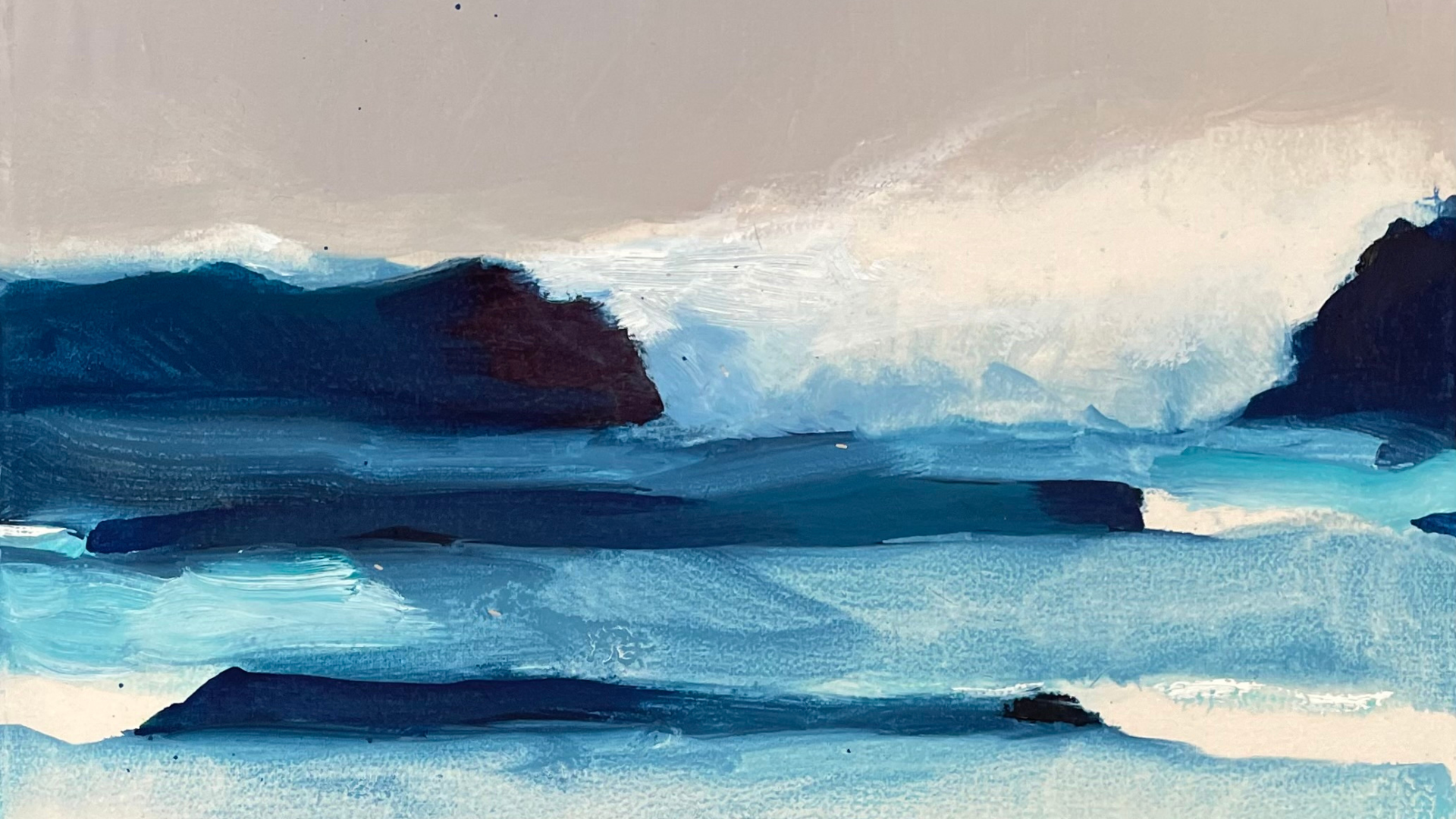Peintures de falaises bleues, inspirée des côtes de Bretagne