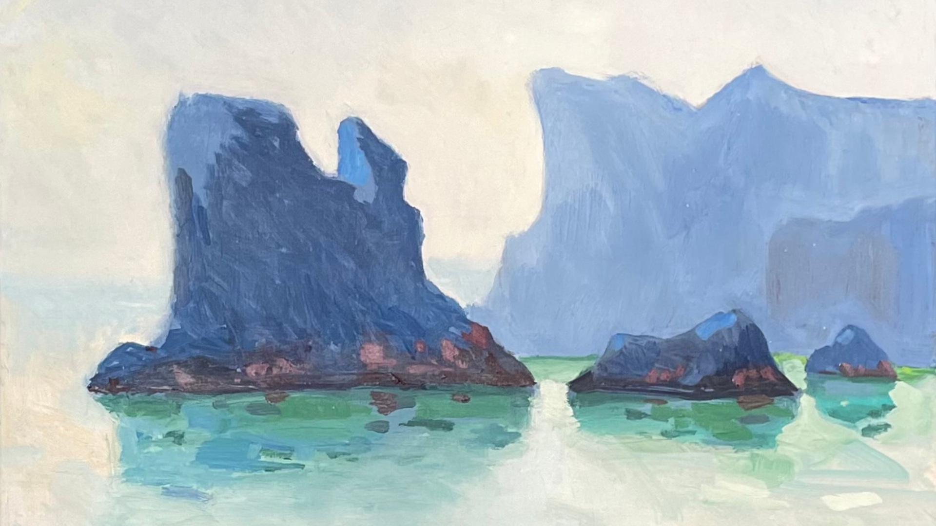 Peintures de falaises bleues, inspirée des côtes de Bretagne