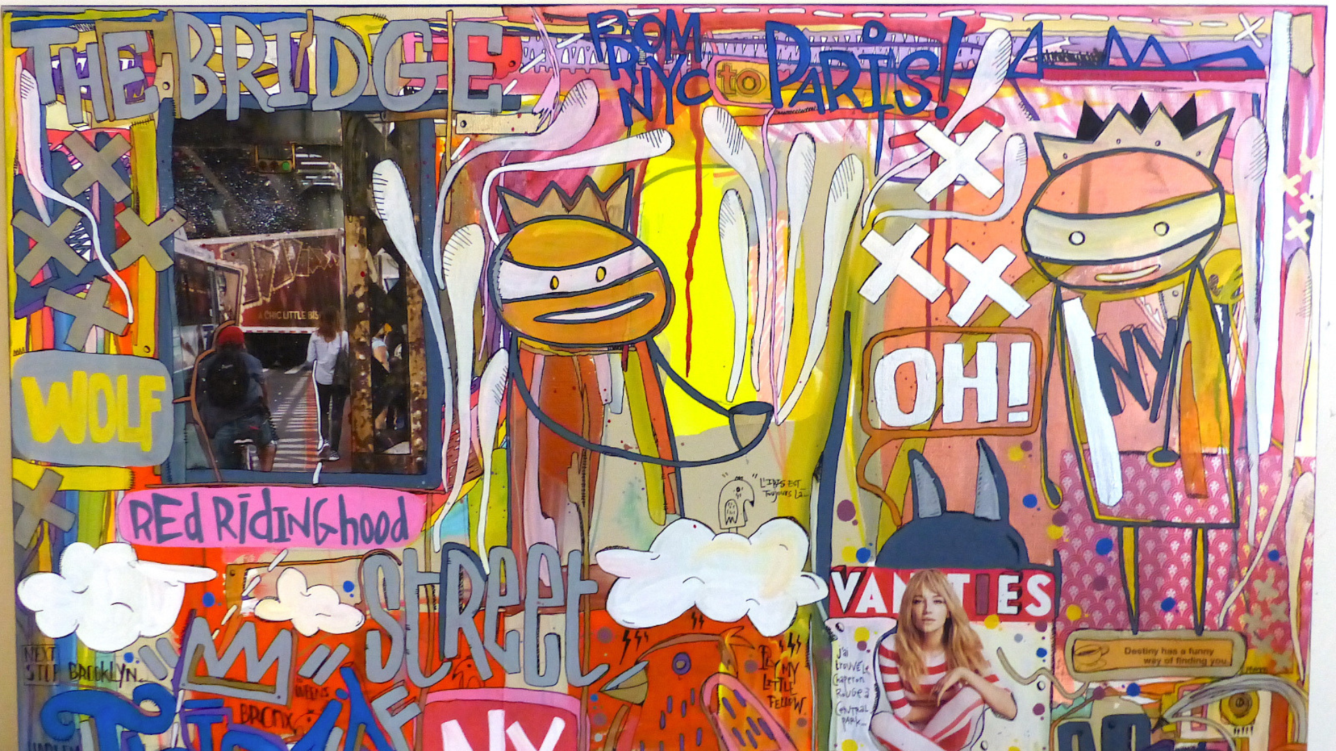 Peinture, différentes formes, couleurs et symbole de New-York