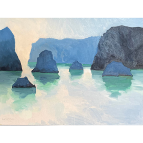 Peintures de falaises bleues, inspirée des côtes de Bretagne