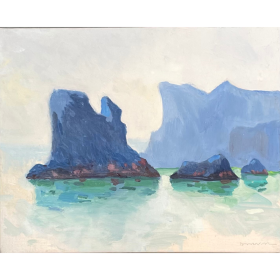 Peintures de falaises bleues, inspirée des côtes de Bretagne
