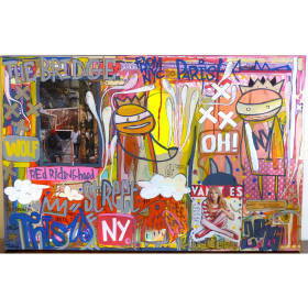 Peinture, différentes formes, couleurs et symbole de New-York