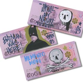 Billets de banque du Qatar peint au posca
