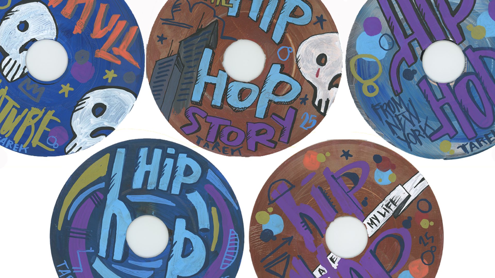 Vinyle peint avec thème hip-hop