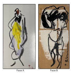 Faïence peinte recto verso