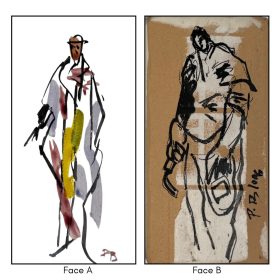 Faïence peinte recto verso