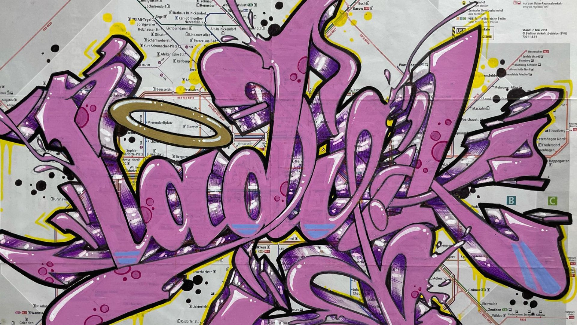 tag Lady K sur plan de Berlin