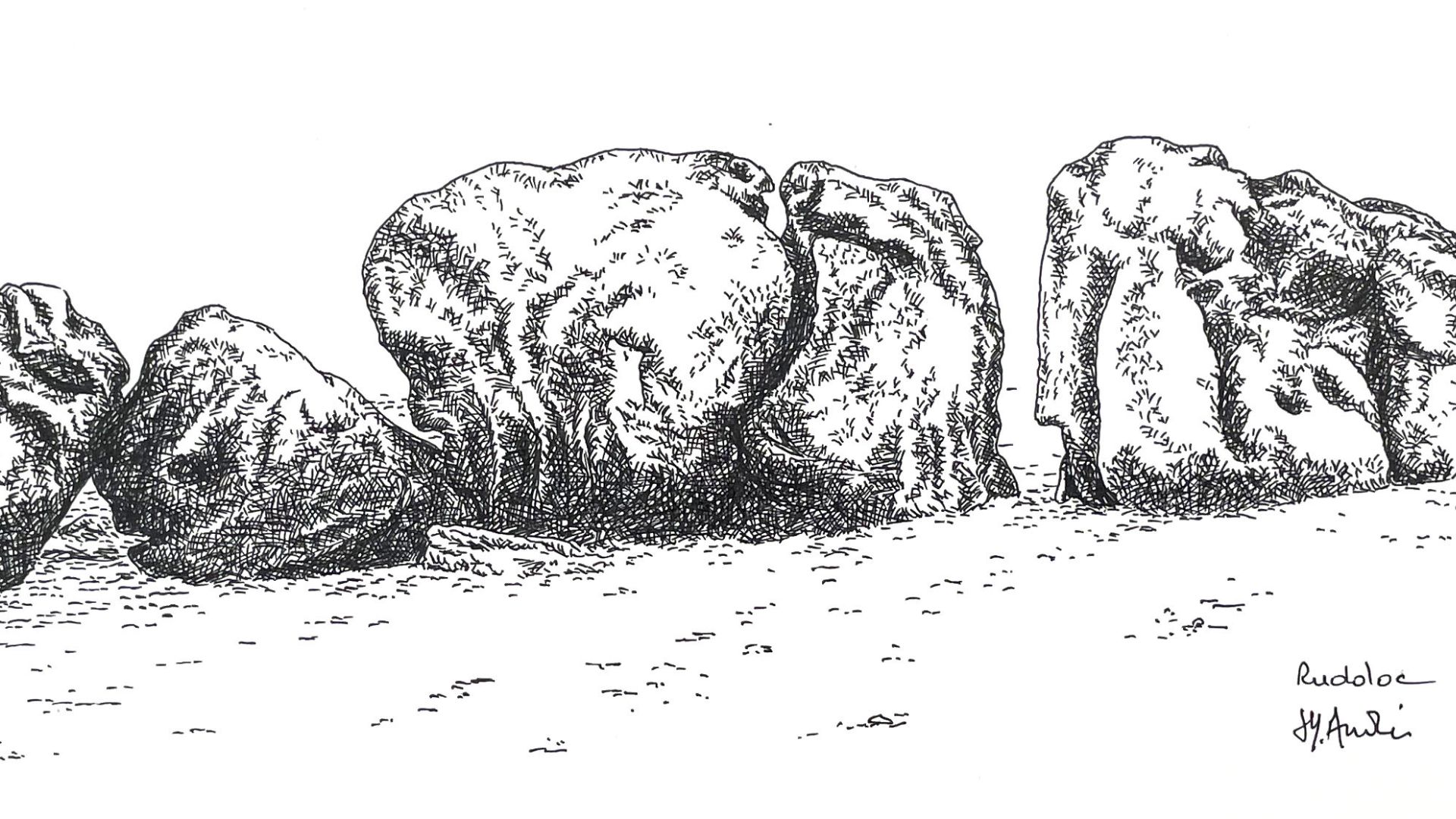 dessin de rochers