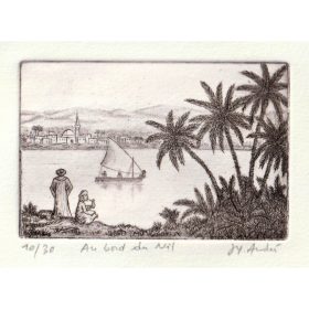 gravure d'une voilier sur Nil