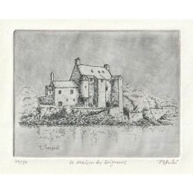 gravure d'une manoir