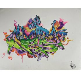 dessin d'un tag en aquarelle