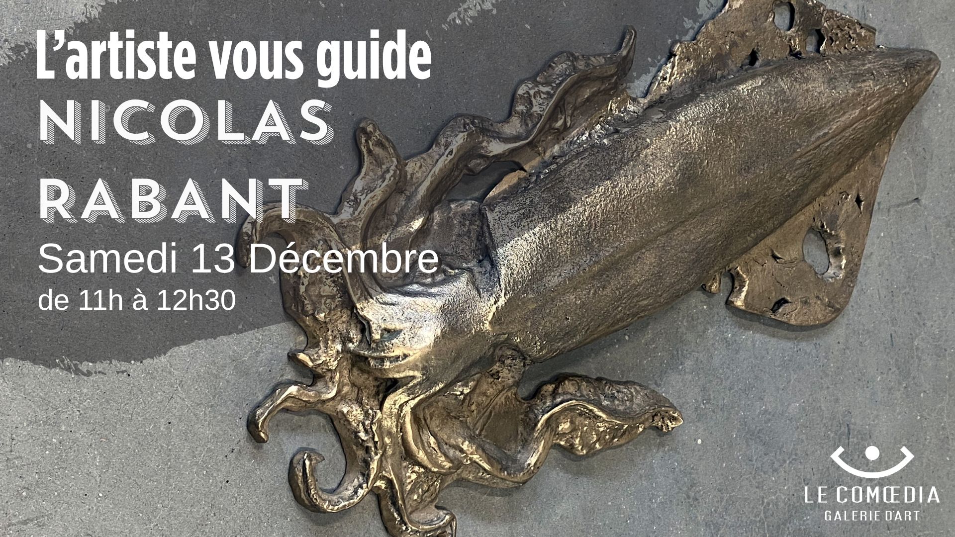 sculpture de calamar de Nicolas Rabant