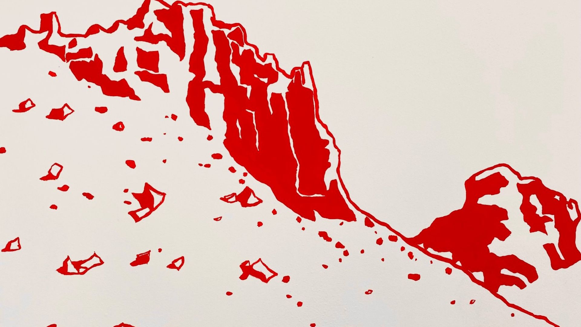 Dessin rouge de montagne