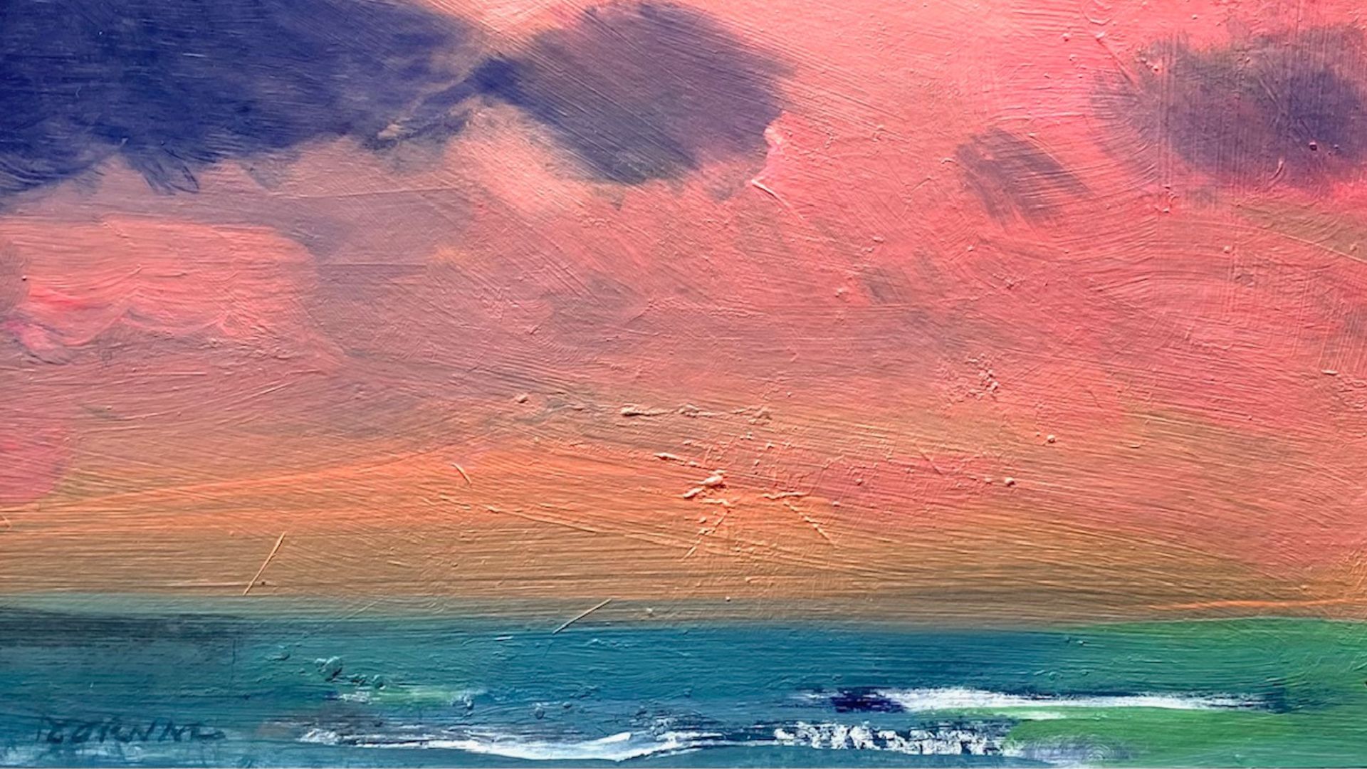 coucher de soleil avec nuages rose