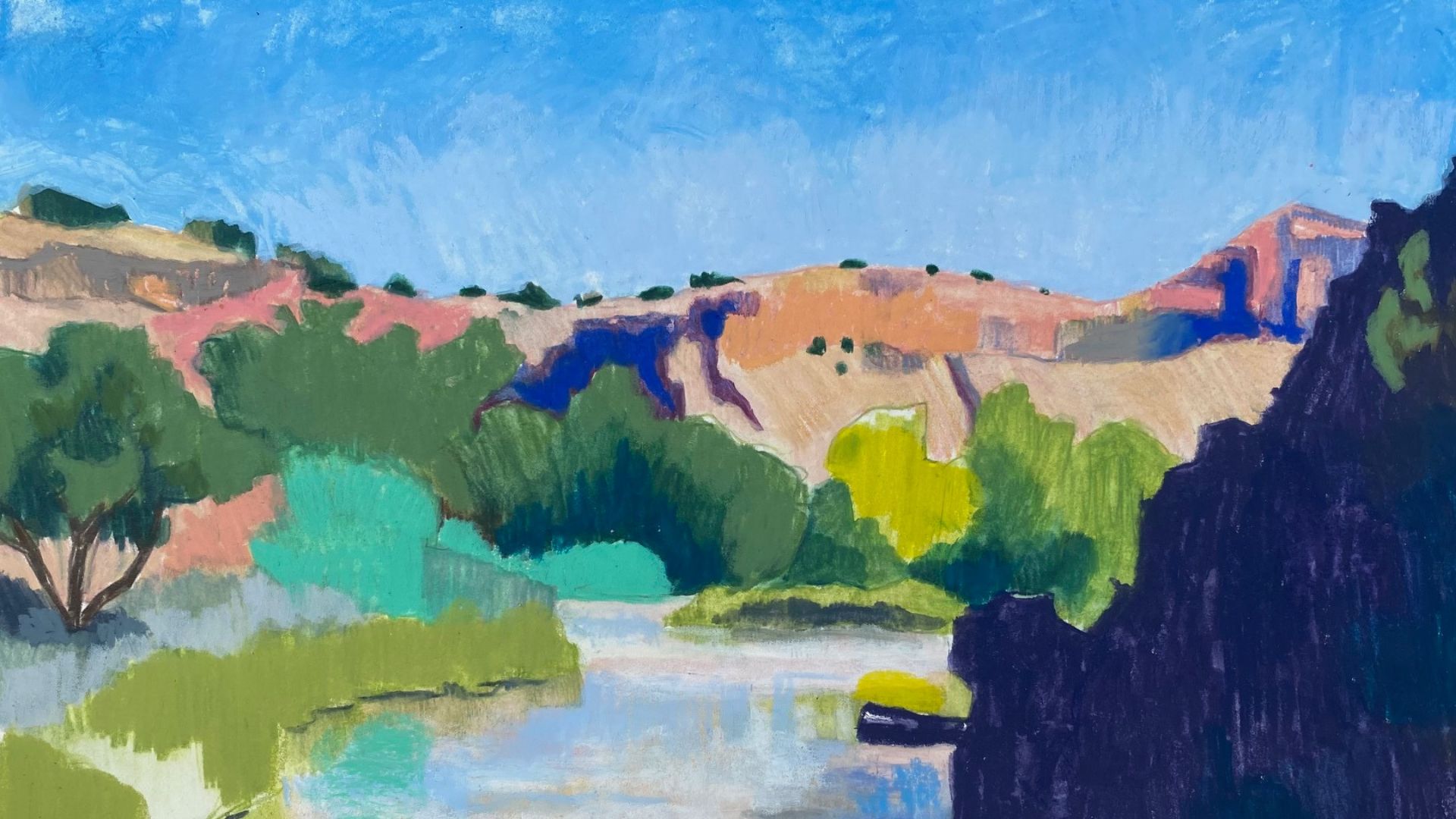 Paysage de montagne avec une rivière
