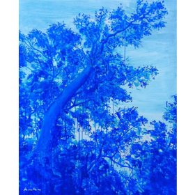 peinture des arbres en bleu