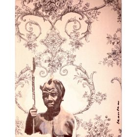 Toile de Jouy représentant un guerrier Bantu