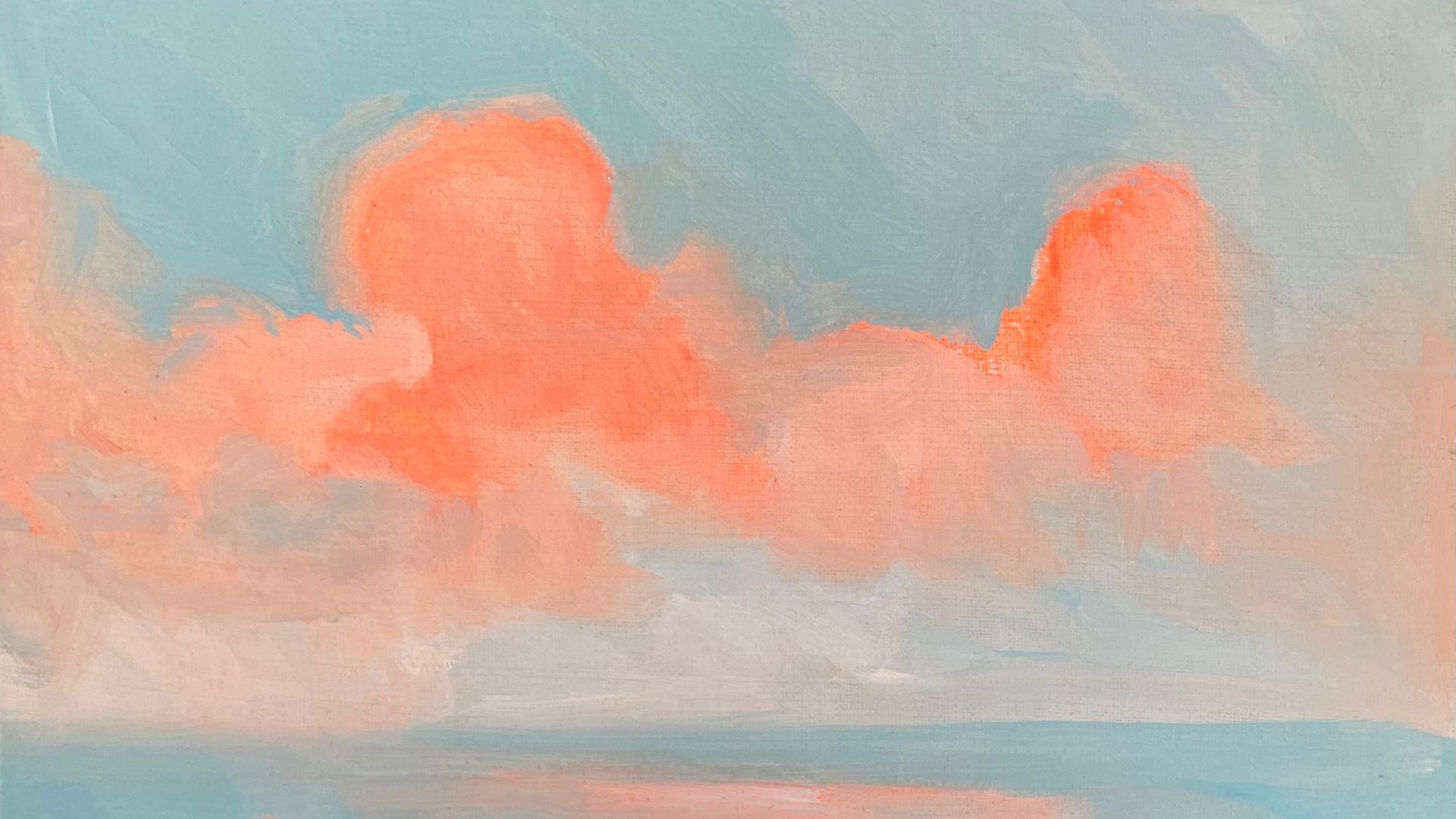 paysage de mer avec nuage orange