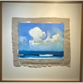 paysage de mer avec nuages blancs