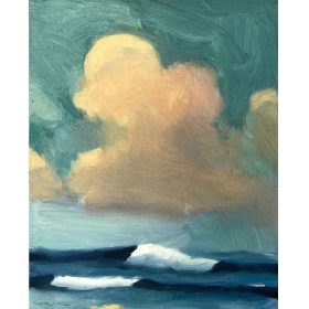 nuages jaunes au dessus de la mer