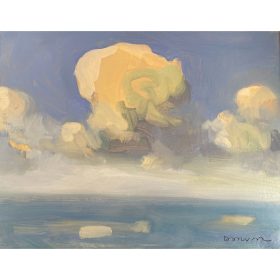 nuages jaunes au dessus de la mer