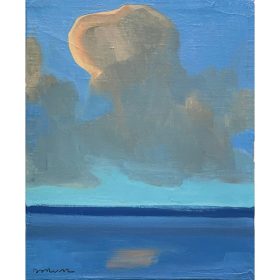 nuages jaunes au dessus de la mer