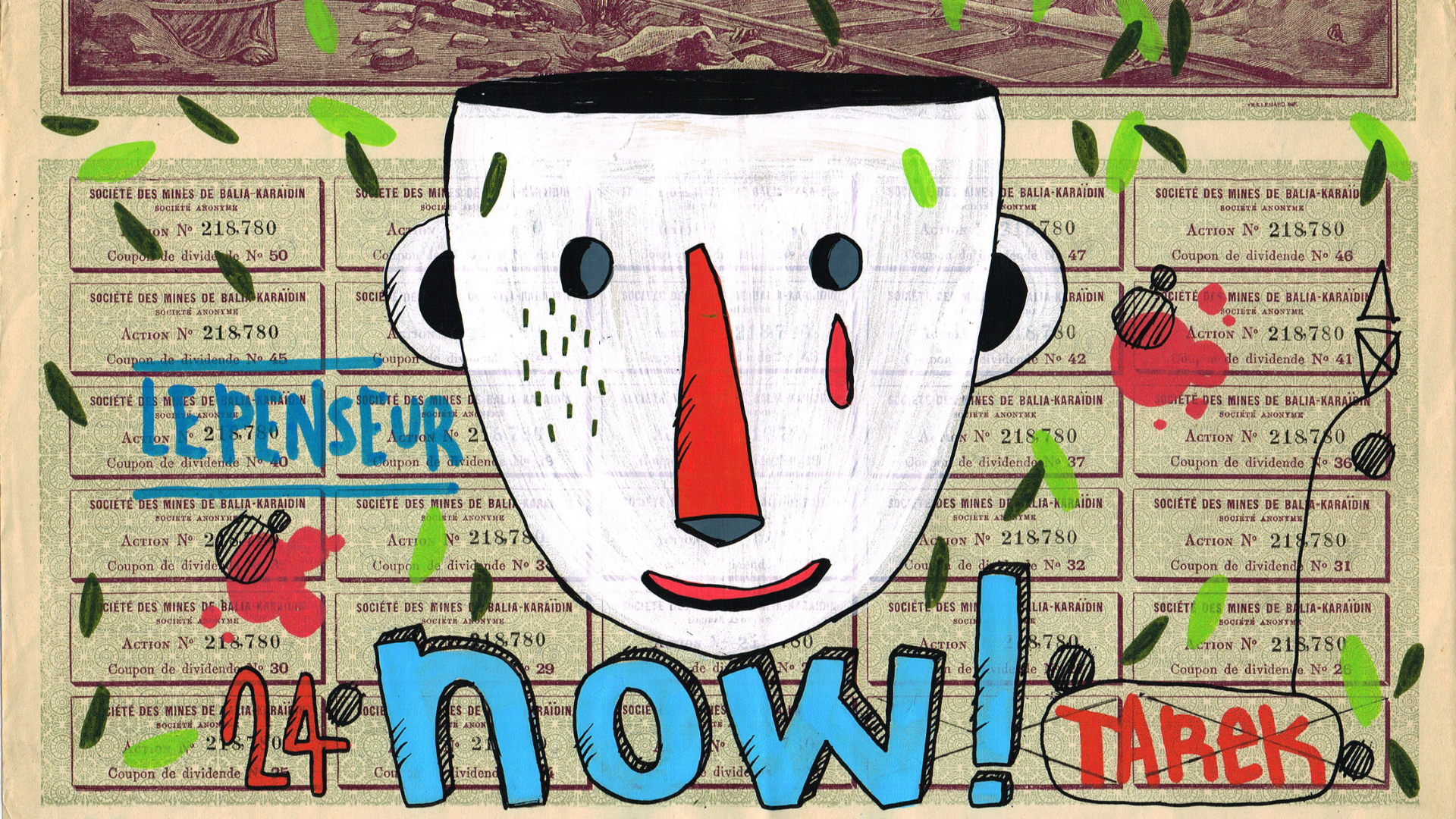 Posca et acrylique sur Emprunt ancien