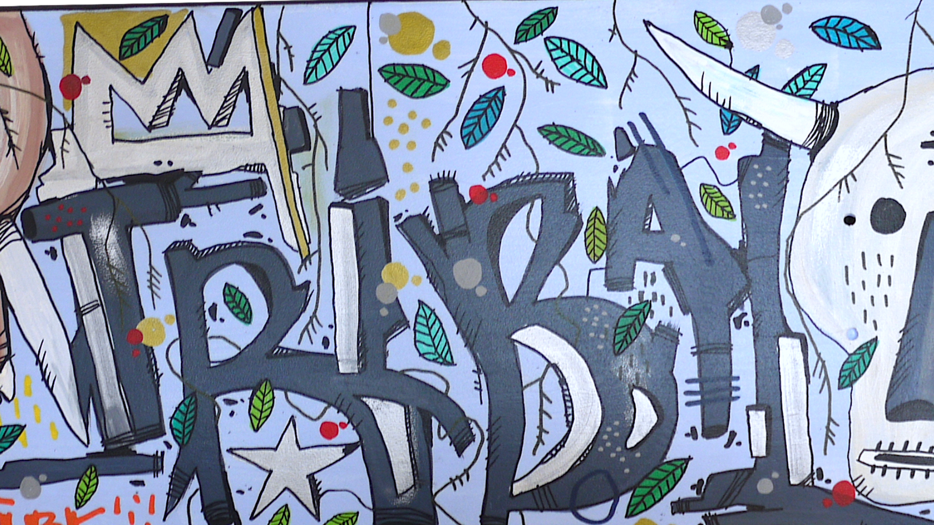 Posca, encre et acrylique sur un skate