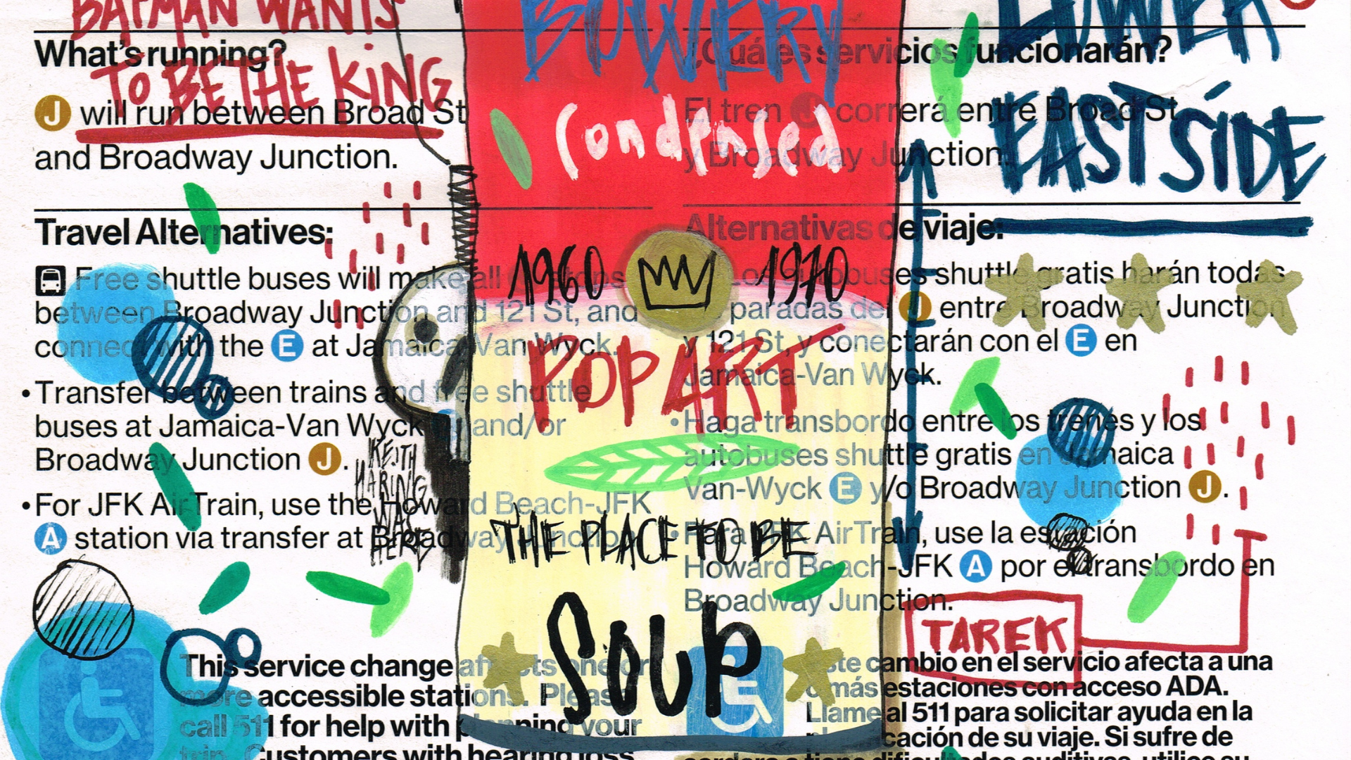 Posca et acrylique sur une annonce du métro de New York