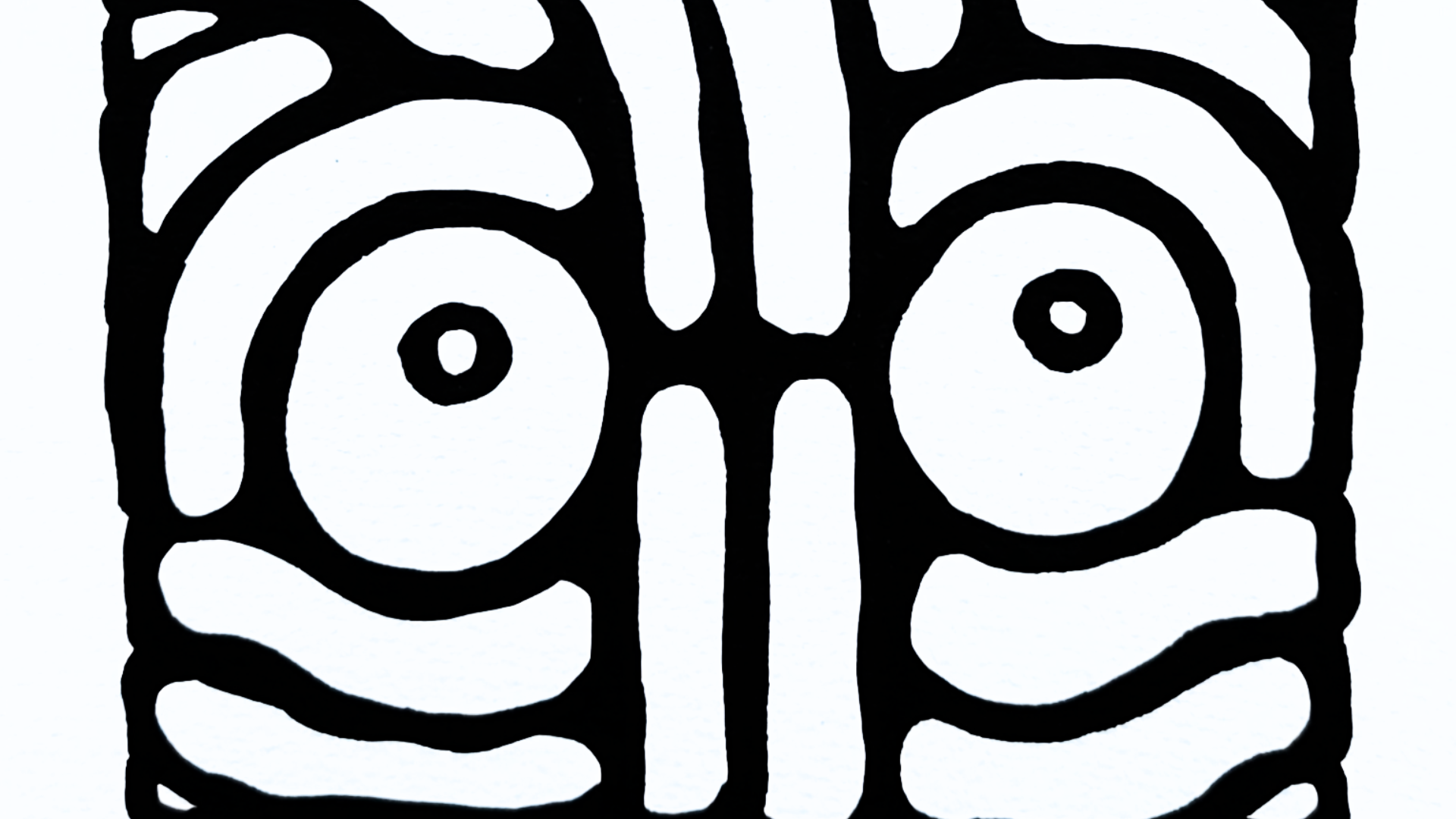 Œuvre sur papier noir et blanc avec un cœur rouge