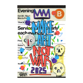 Posca et acrylique sur une annonce du métro de New York