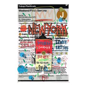 Posca et acrylique sur une annonce du métro de New York