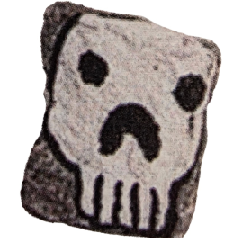 Poscas d'une tête de mort sur pavé de Berlin