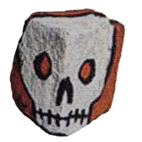 Poscas d'une tête de mort sur pavé de Berlin